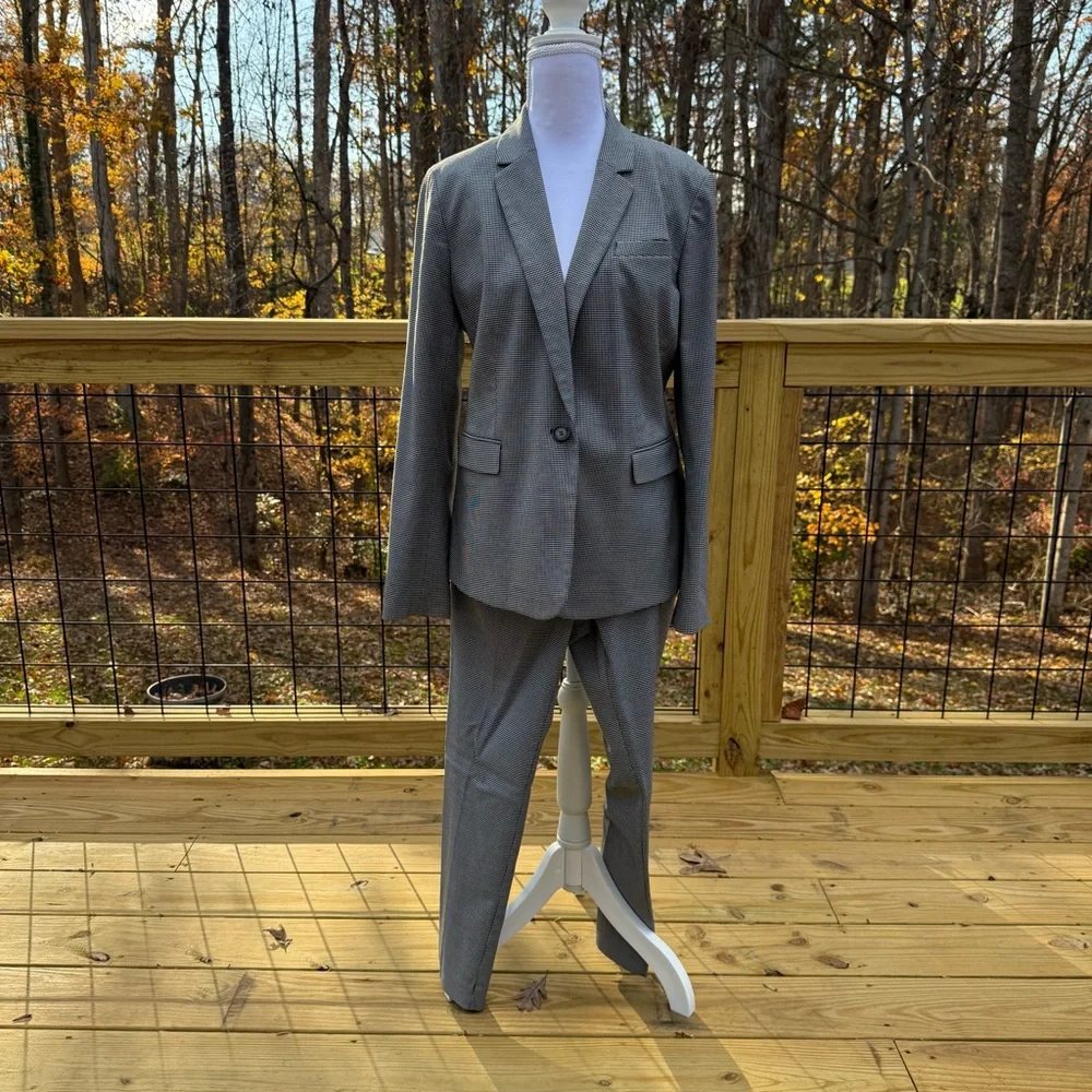 Ann Taylor Factory Black and White Houndstooth Pants EUC - Picture 4 of 4